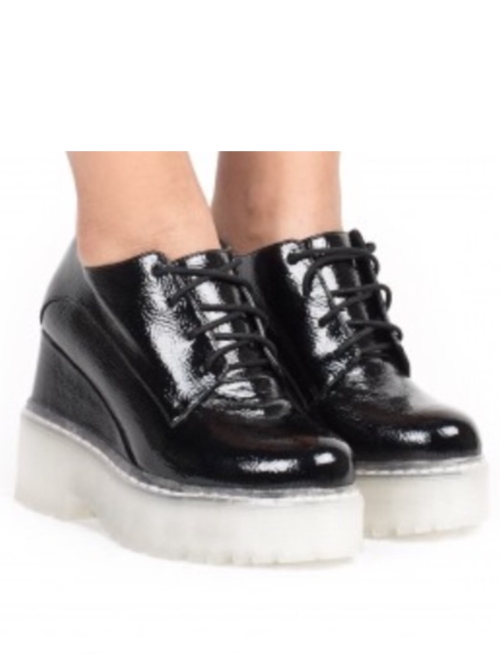 Jeffrey Campbell Anola Black Platform Shoes 7.5